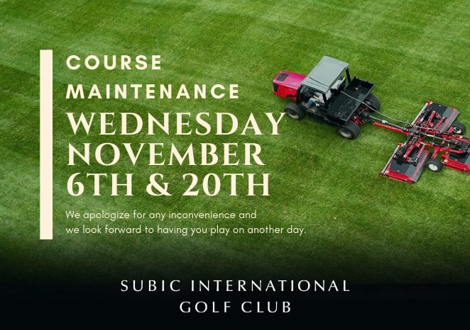 COURSE MAINTENANCE in November, 2019