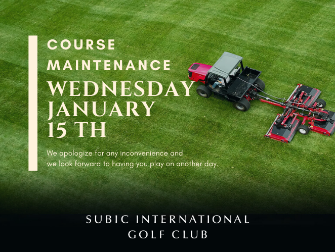 COURSE MAINTENANCE in January, 2020