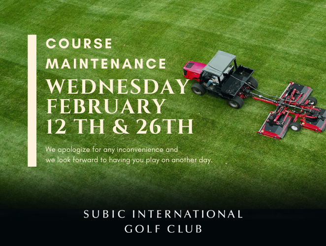 COURSE MAINTENANCE in February, 2020