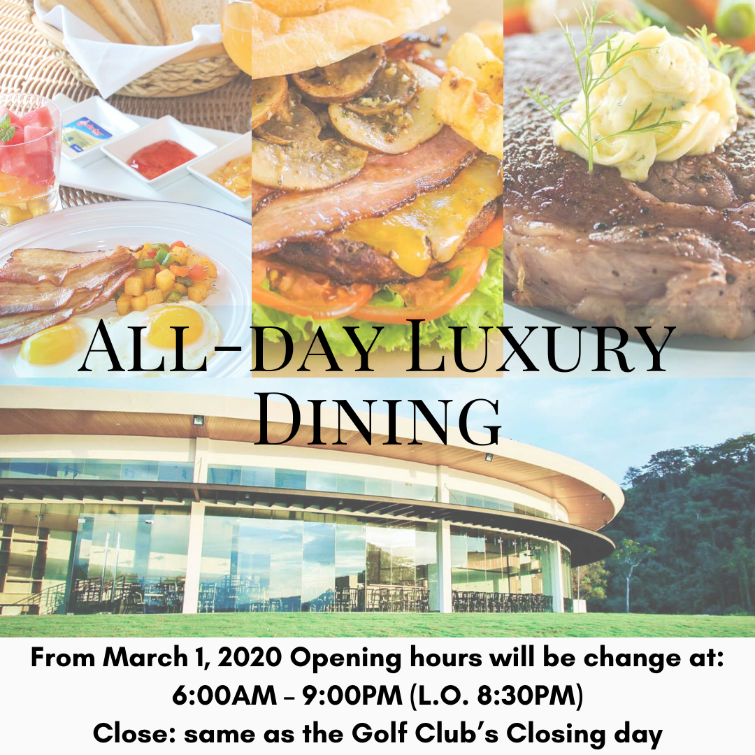 Enjoy All-day Luxury Dining at SIGC !