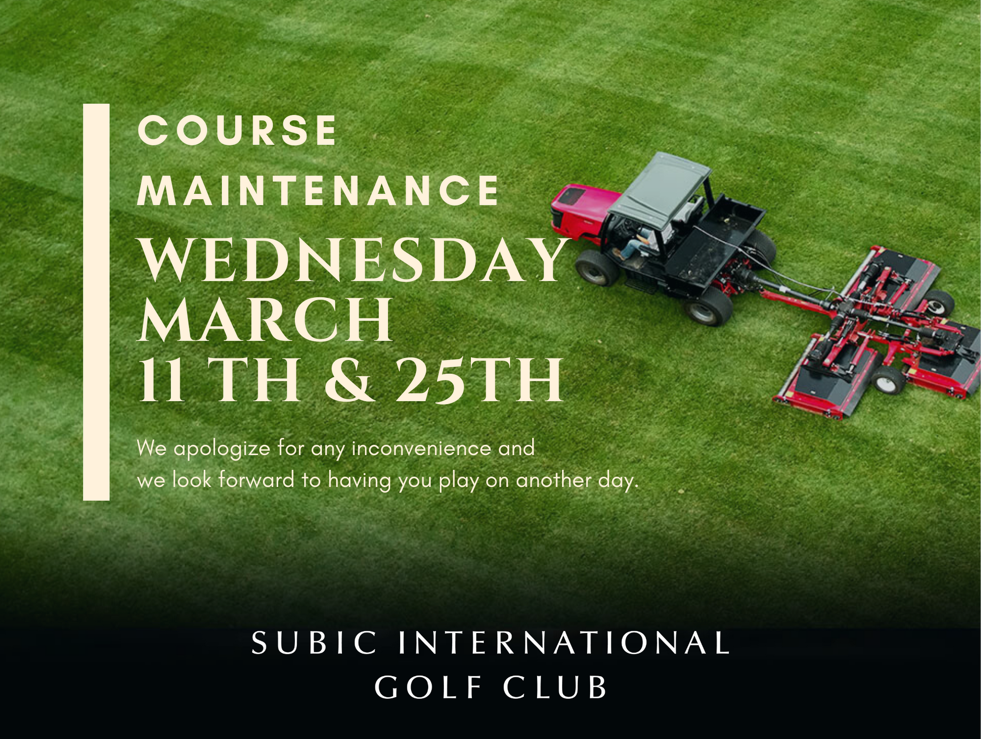 COURSE MAINTENANCE in March, 2020