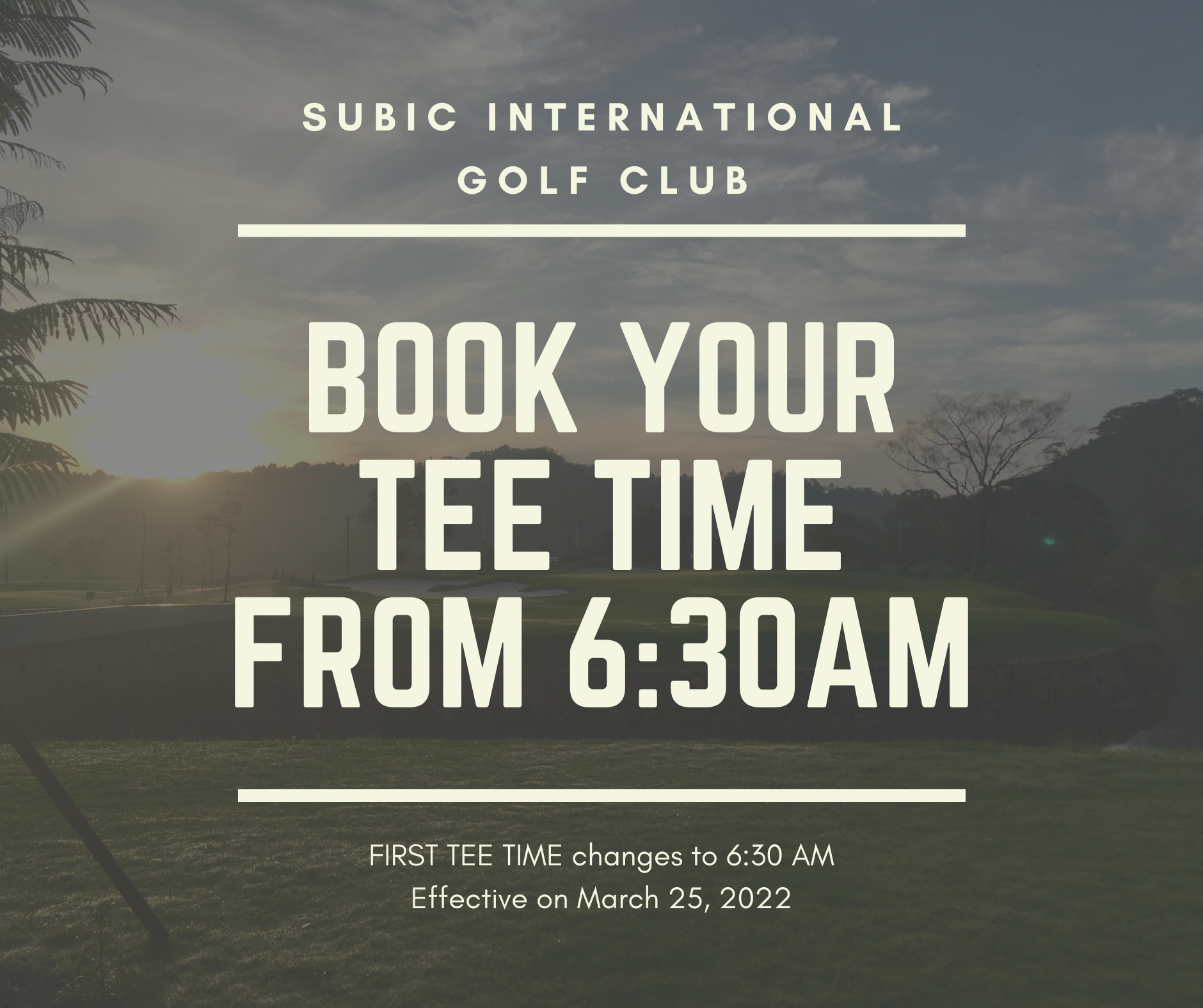 Book your Tee Time from 6:30am